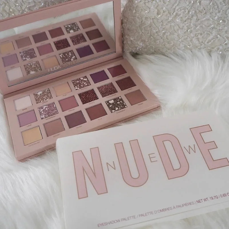 18 Colors Nude Eyeshadow  Matte & Shimmer Pigmented Long-Lasting