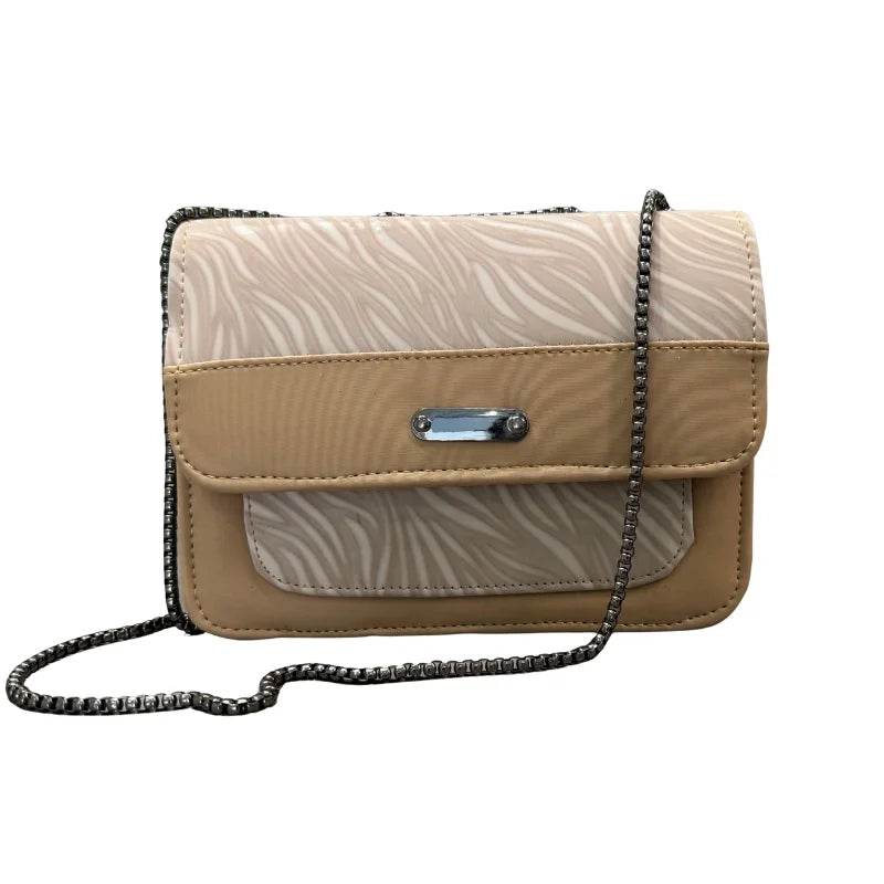 Luxury Women’s Shoulder Bag in Beige Faux Leather