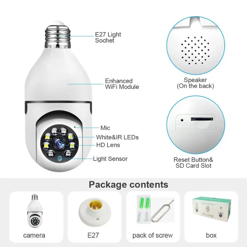 Speed-X Bulb Camera 1080P WiFi 360 Security Camera