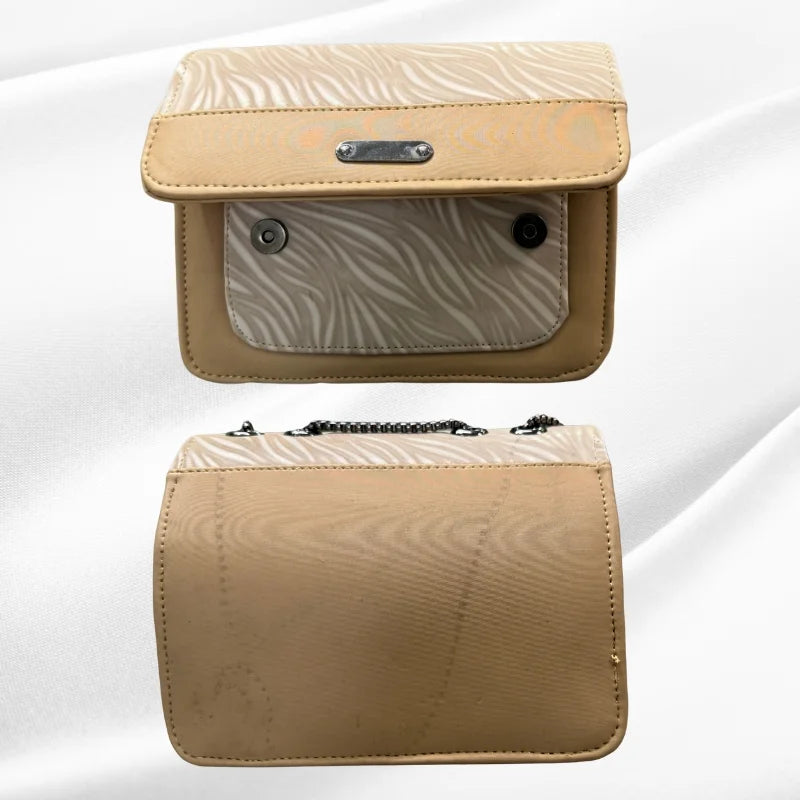 Luxury Women’s Shoulder Bag in Beige Faux Leather