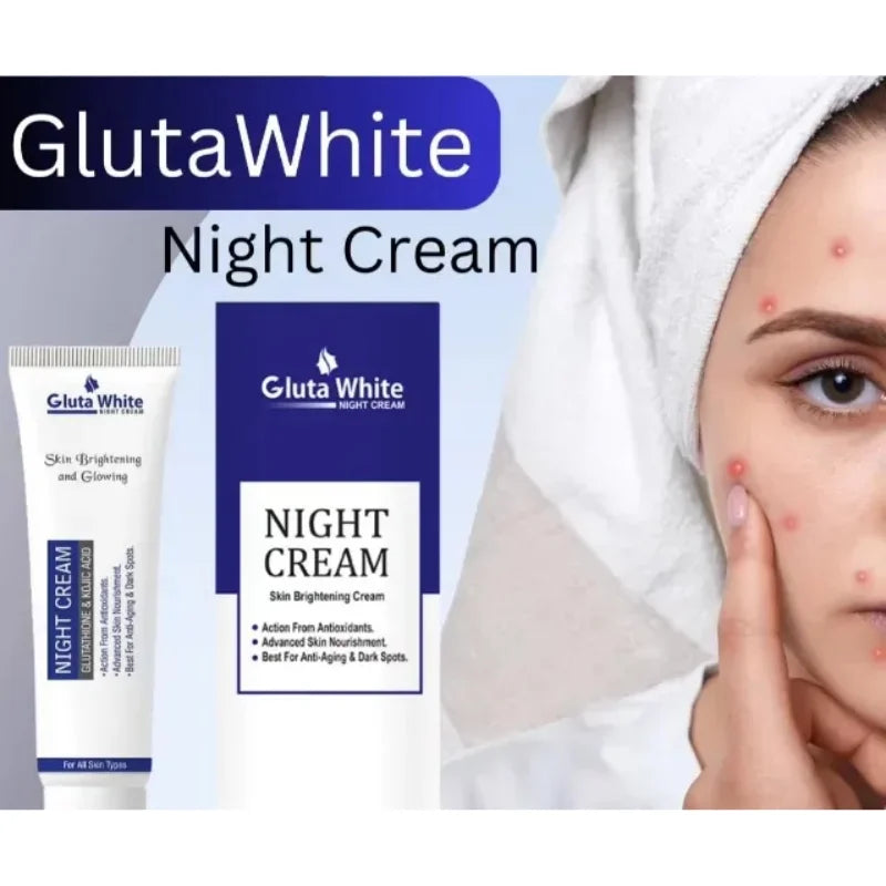 Gluta White Night Cream | Brightening ,with Glutathione & Vitamins (50ml)