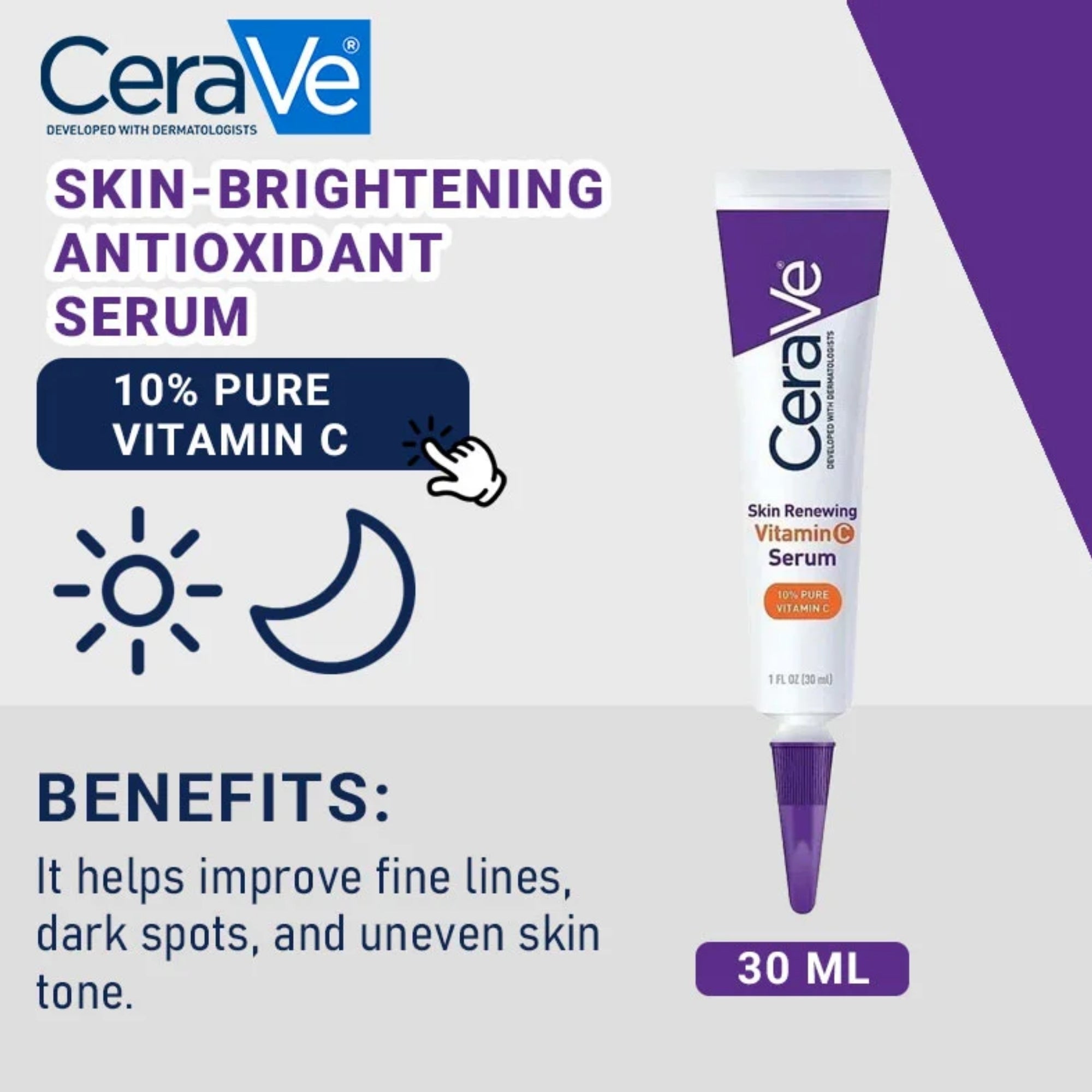 CeraVe Vitamin C Serum Brightening, Anti-Aging & Hydrating