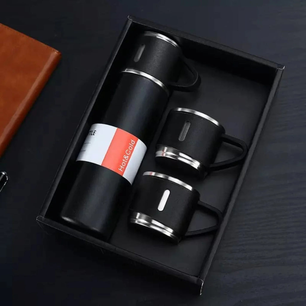 3 Cup 500ML Double-Layer Stainless Steel Vacuum Flask Set Thermos