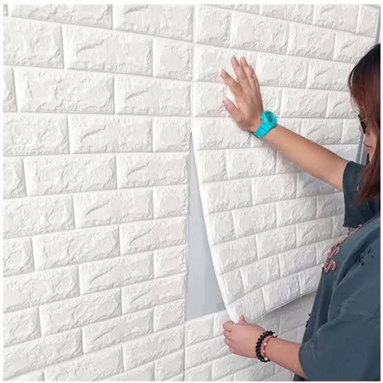 3D White Brick Wall Stickers Peel & Stick