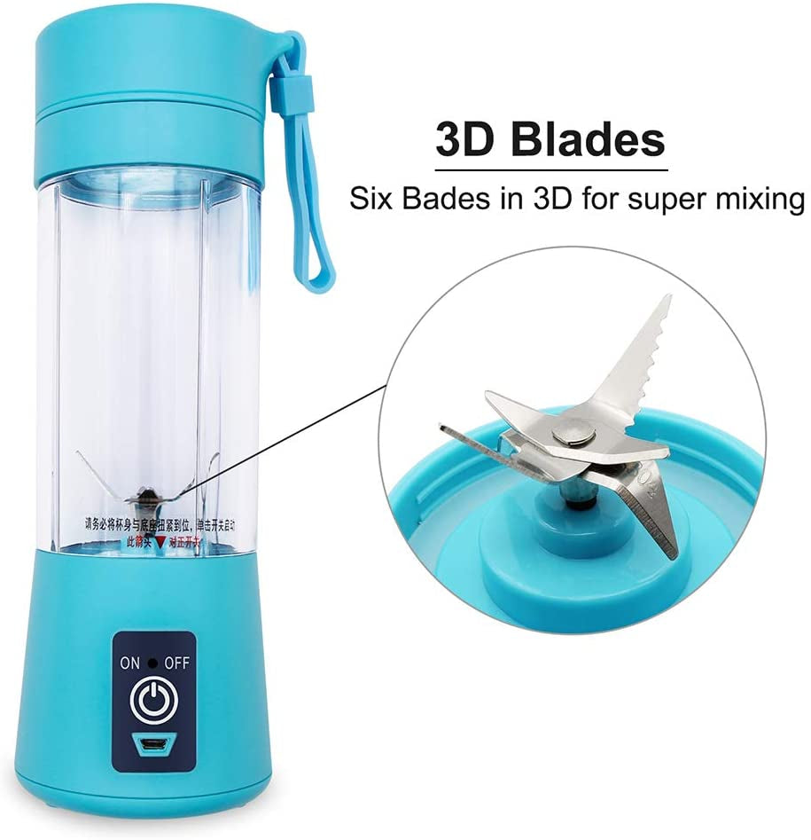 Portable 6-Blade USB Rechargeable Juicer Blender | Random Color