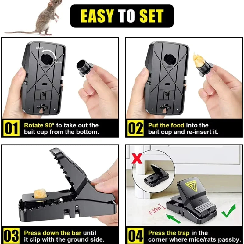 Heavy Duty Plastic Mouse Trap Reusable Mouse Catcher