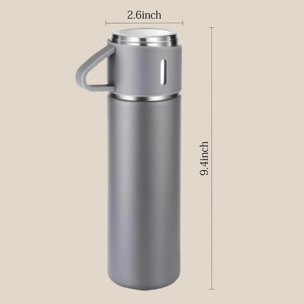 3 Cup 500ML Double-Layer Stainless Steel Vacuum Flask Set Thermos