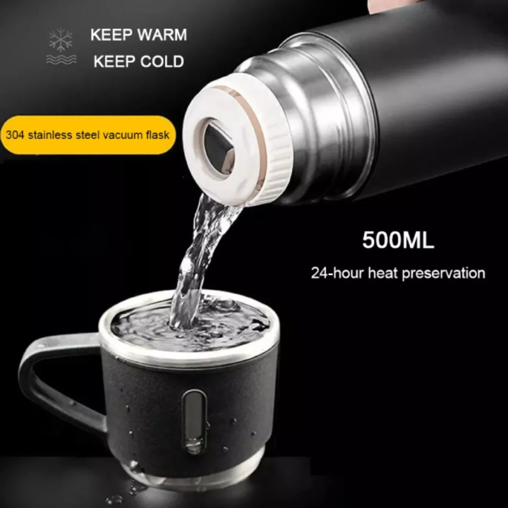 3 Cup 500ML Double-Layer Stainless Steel Vacuum Flask Set Thermos