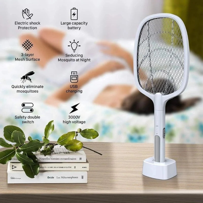 Nova USB Rechargeable Mosquito Racket | Electric Insect Killer Swatter