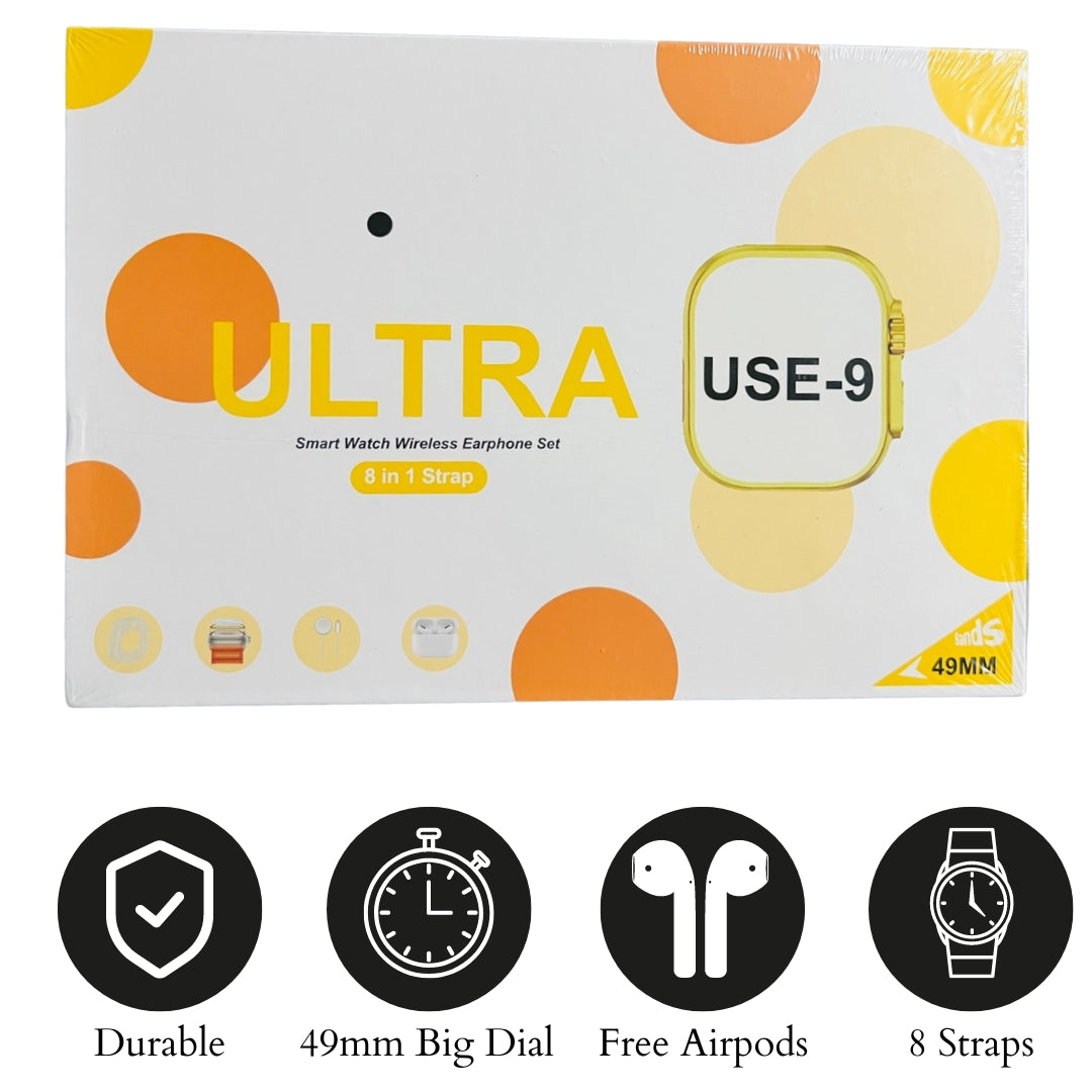 Smart Watch Ultra U.S.E | High-Resolution Touchscreen, Water-Resistant & Bluetooth 5.0