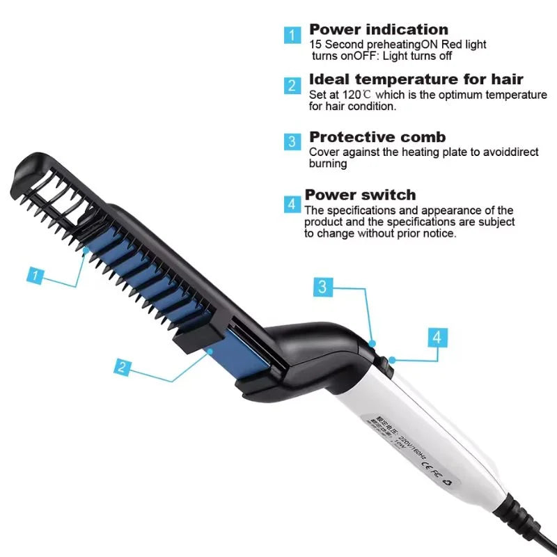 Hair & Beard Straightener Comb for Men