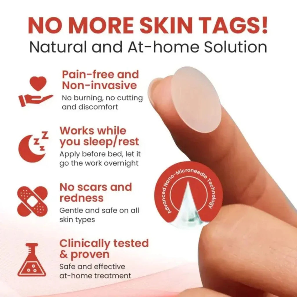 DermaSmooth Skin Tag, Mole Remover Patch | Nano-Microneedle | 72 Patches