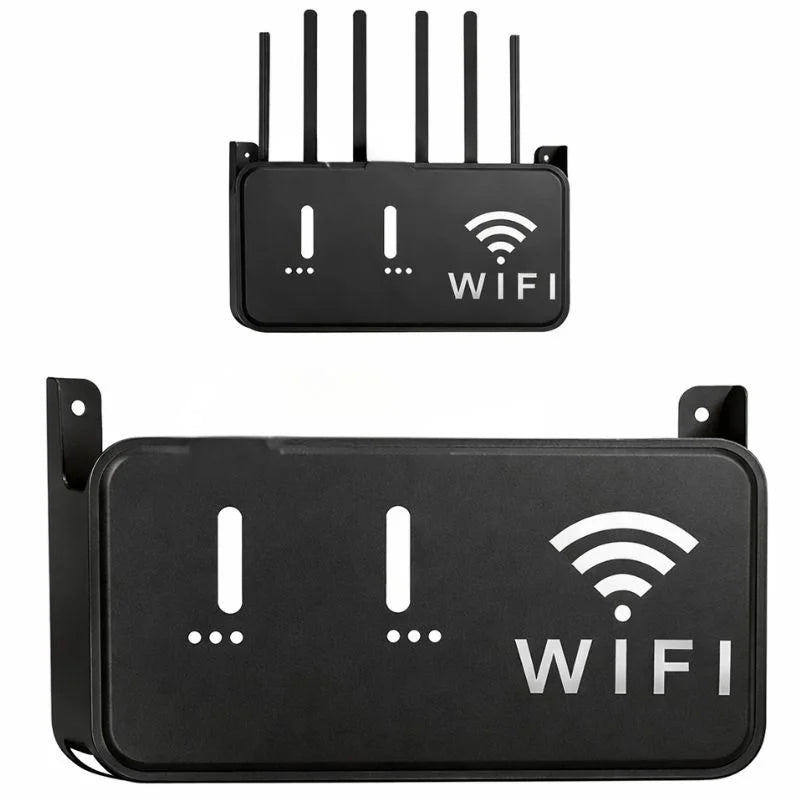 Light Gray WiFi Router Storage Box & Wall Mount Shelf  Universal Cable Organizer