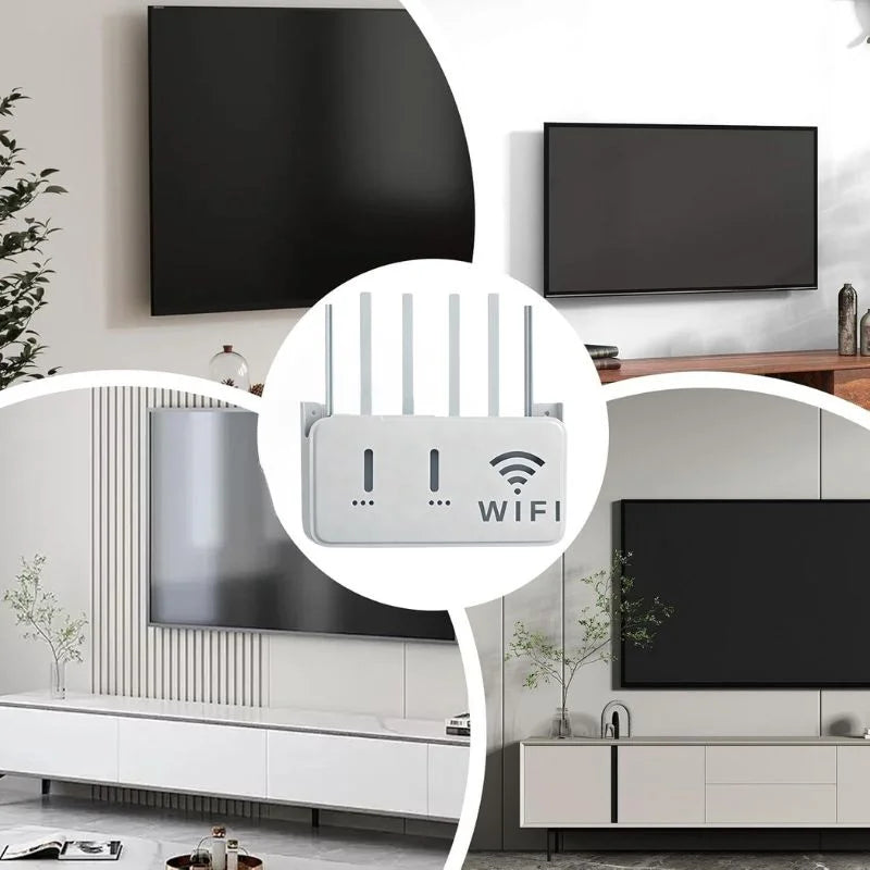 Light Gray WiFi Router Storage Box & Wall Mount Shelf  Universal Cable Organizer