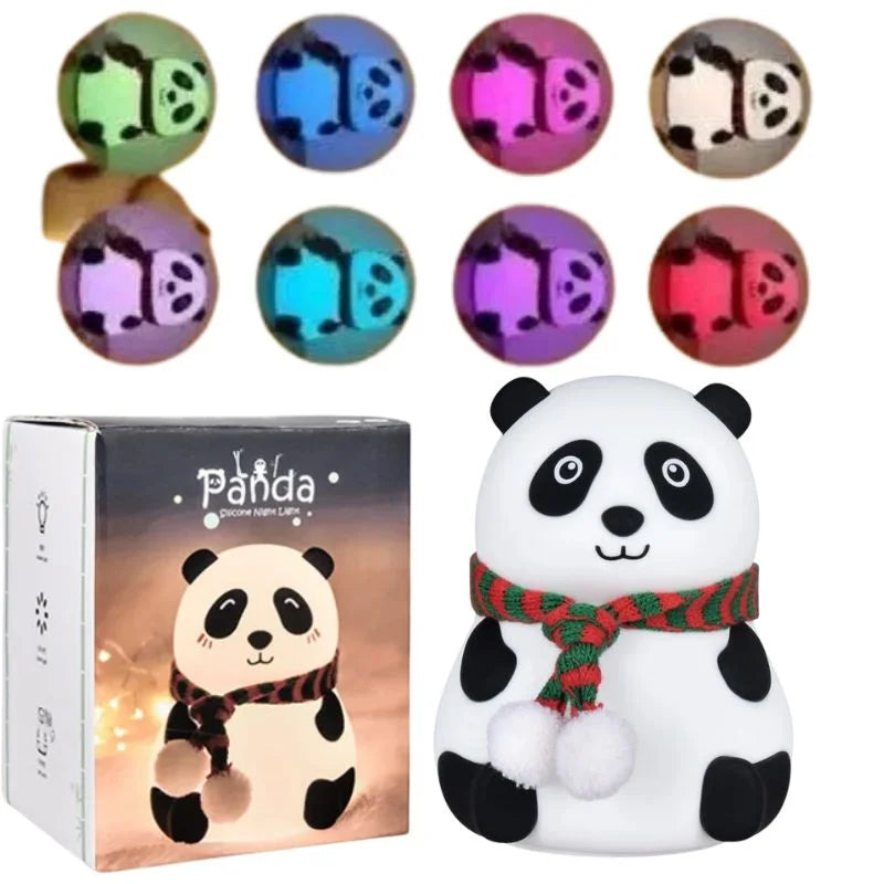 Panda LED Night Lamp Soft Silicone Rechargeable 7-Color Touch Control