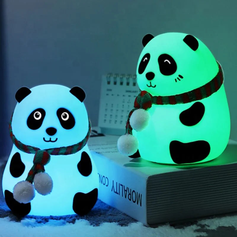 Panda LED Night Lamp Soft Silicone Rechargeable 7-Color Touch Control