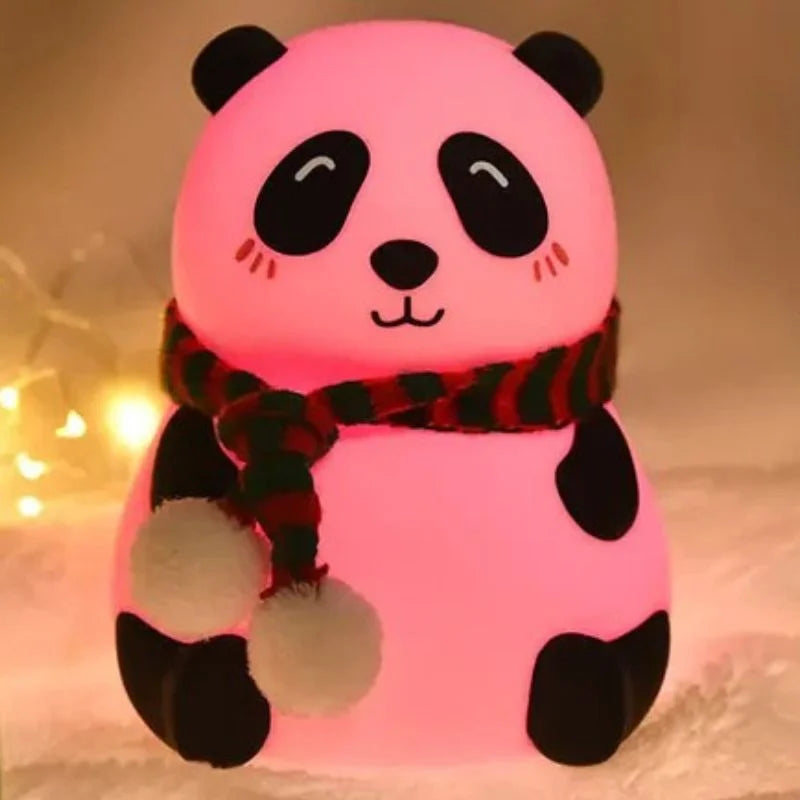 Panda LED Night Lamp Soft Silicone Rechargeable 7-Color Touch Control