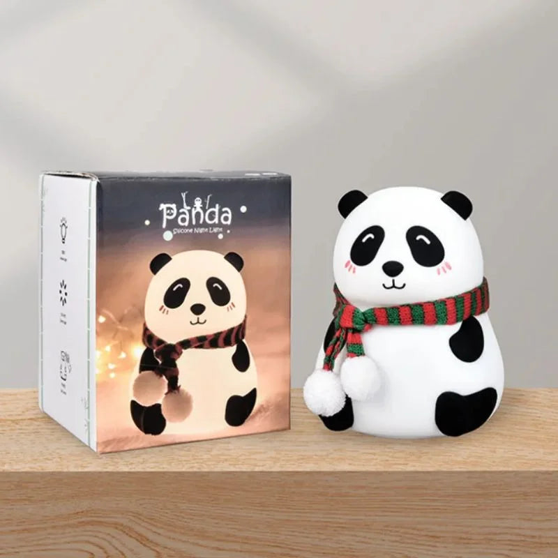 Panda LED Night Lamp Soft Silicone Rechargeable 7-Color Touch Control