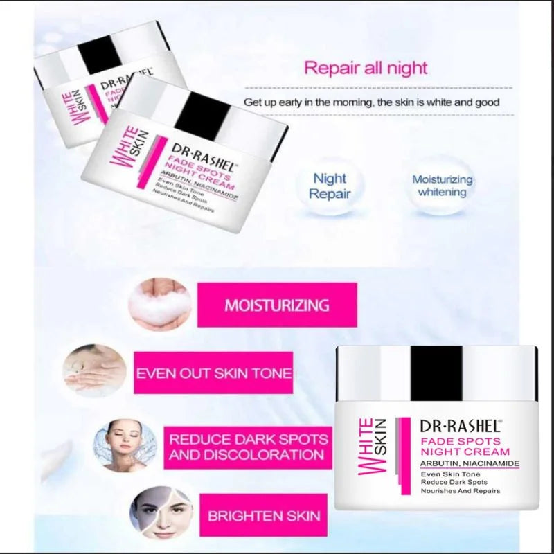 Dr. Rashel White Skin Fade Spots NIGHT Cream,with Arbutin & Niacinamide | Imported