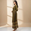 Winter Sussi Silk 3-Piece Suit for Women | Unstitched Plain Shirt & Trouser | Heavy Winter Sussi Shawl |  Olive Green