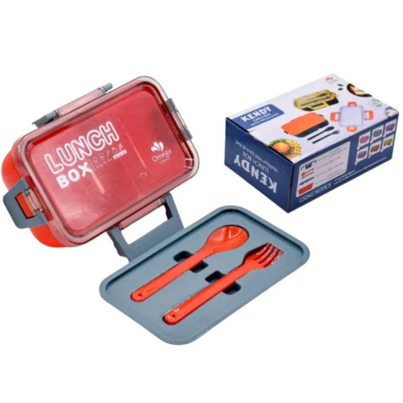 Kendy Lunch Box with Spoon & Fork  | 2-Compartment Portable