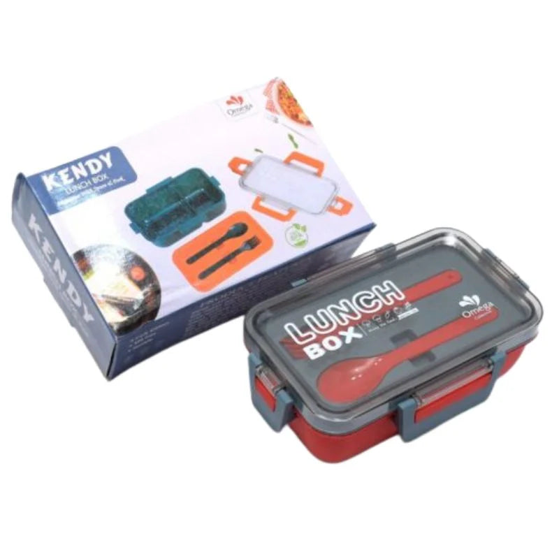 Kendy Lunch Box with Spoon & Fork  | 2-Compartment Portable
