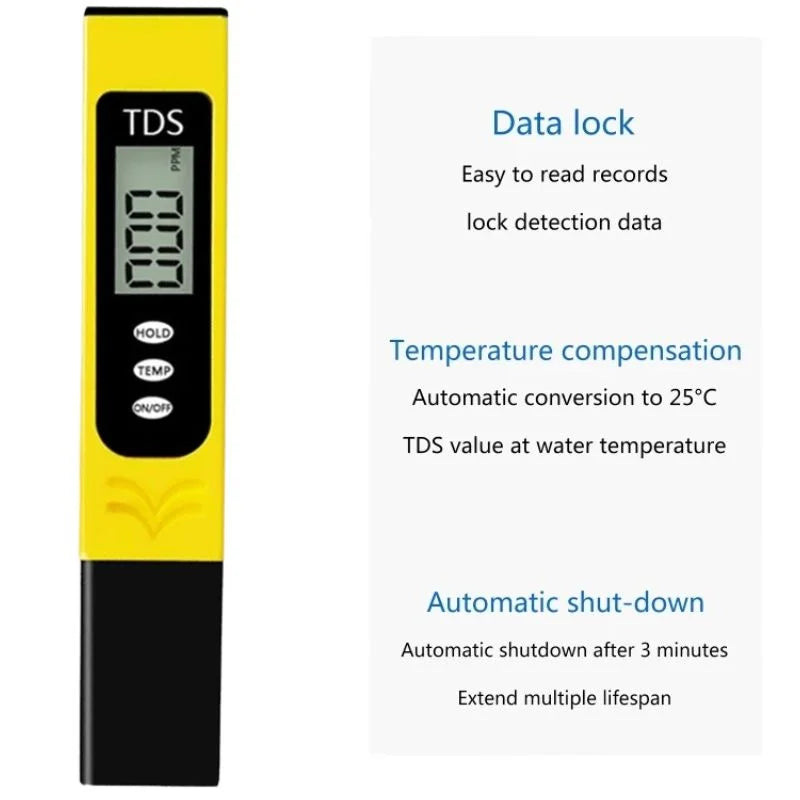 Digital TDS Meter LCD Water Quality Tester Pen for Drinking Water, RO Systems & Aquariums