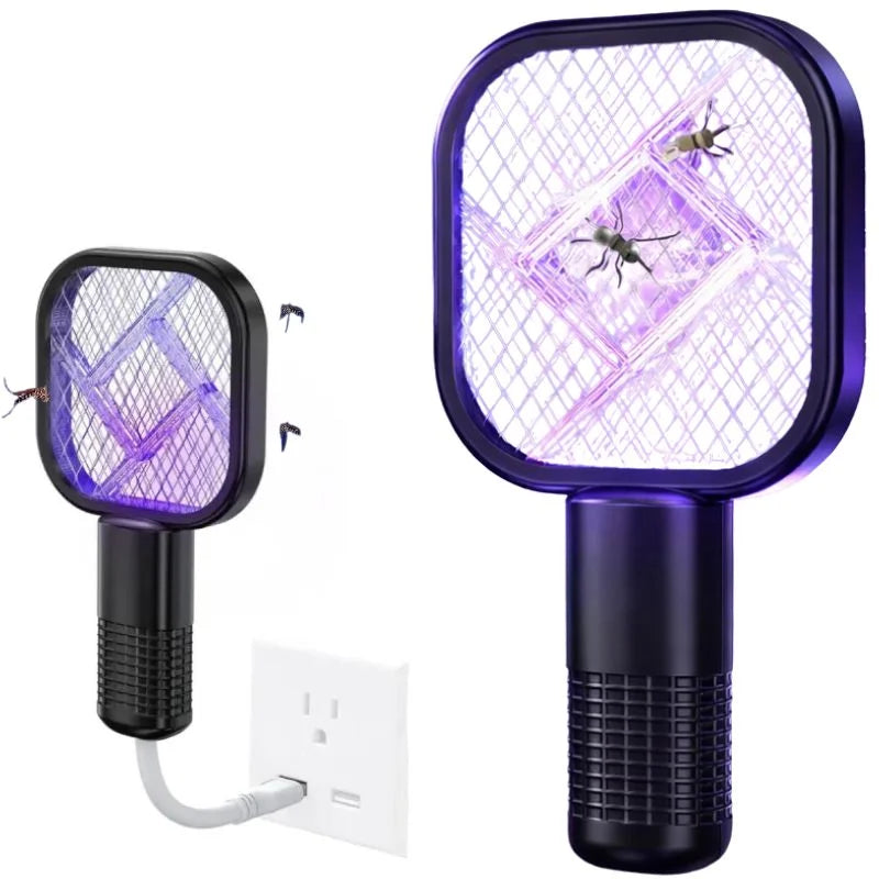 Portable Mini Mosquito Swatter USB Rechargeable Electric Bug Zapper with LED