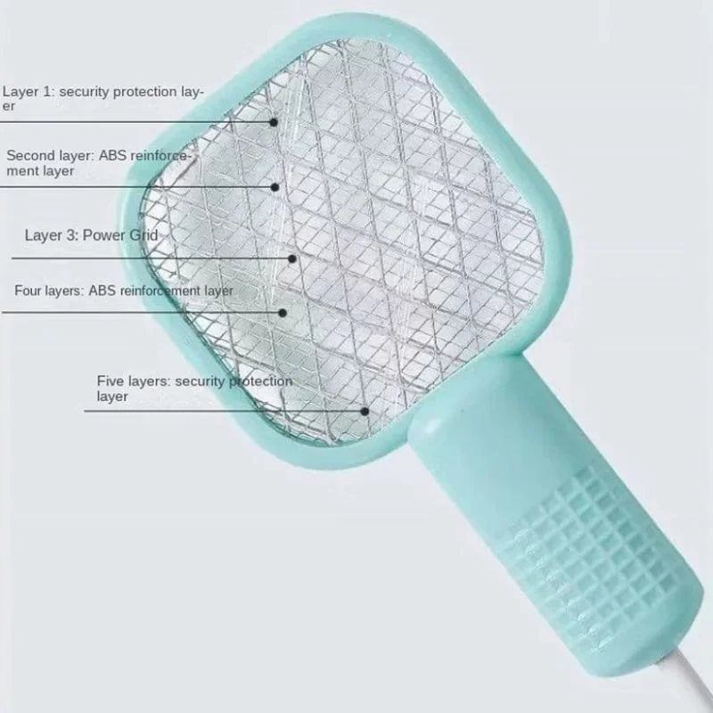 Portable Mini Mosquito Swatter USB Rechargeable Electric Bug Zapper with LED