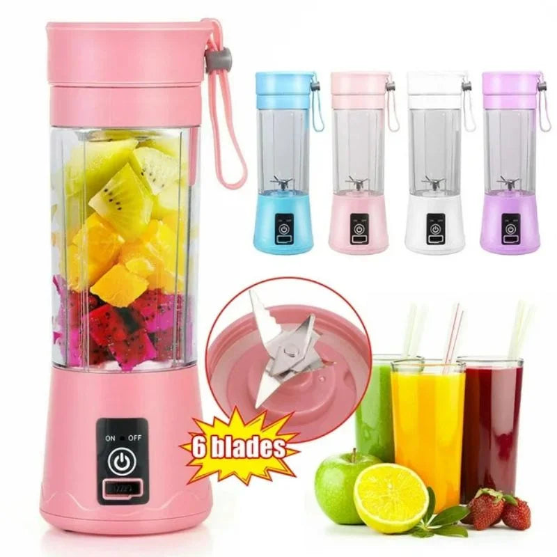 Portable 6-Blade USB Rechargeable Juicer Blender | Random Color