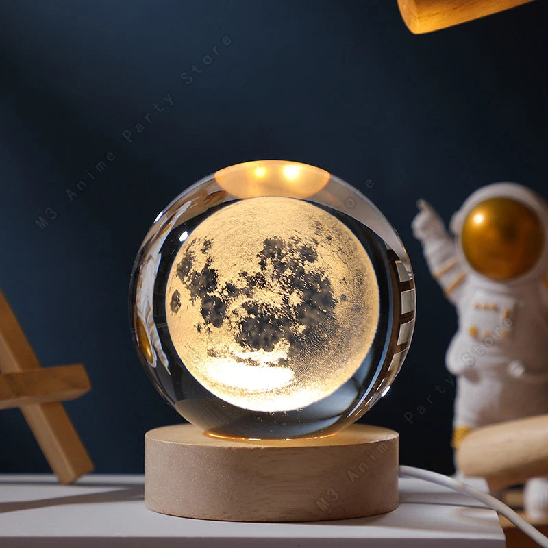 3D Crystal Ball Galaxy Night Light LED Lamp