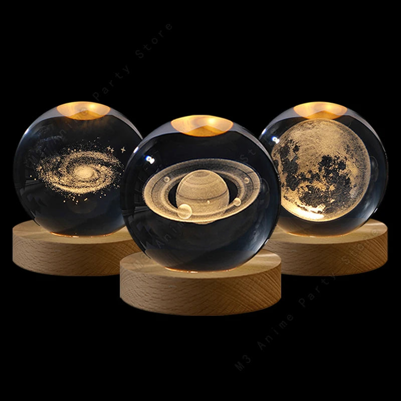 3D Crystal Ball Galaxy Night Light LED Lamp