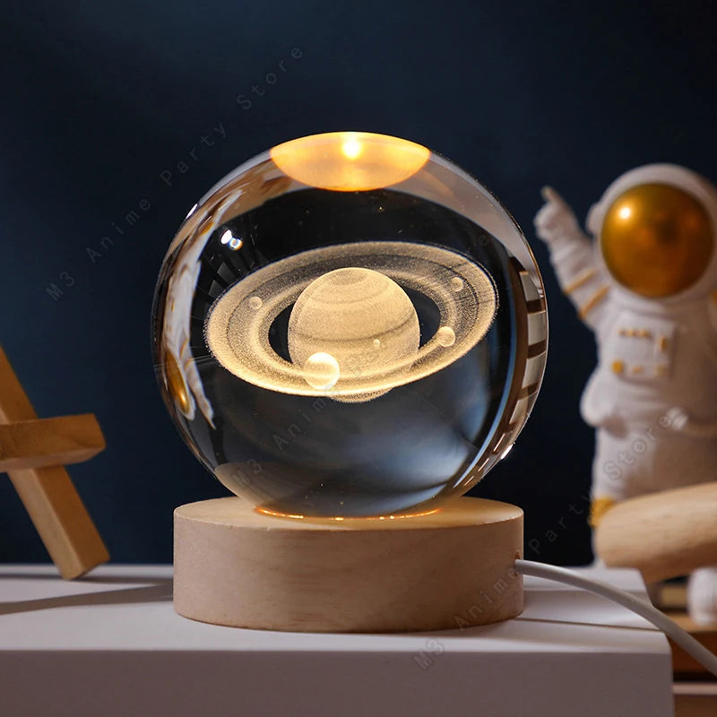 3D Crystal Ball Galaxy Night Light LED Lamp