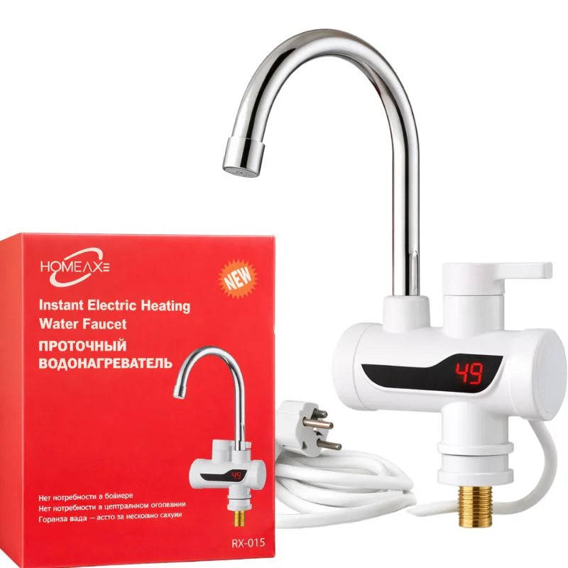 Electric Instant Heating Faucet Digital Temperature Display Kitchen & Bathroom