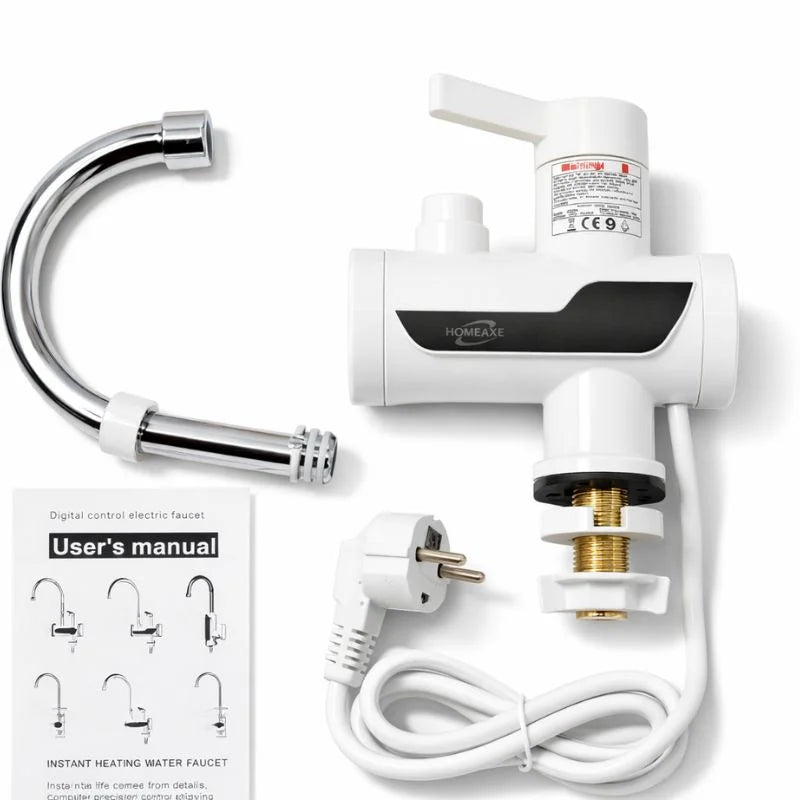 Electric Instant Heating Faucet Digital Temperature Display Kitchen & Bathroom