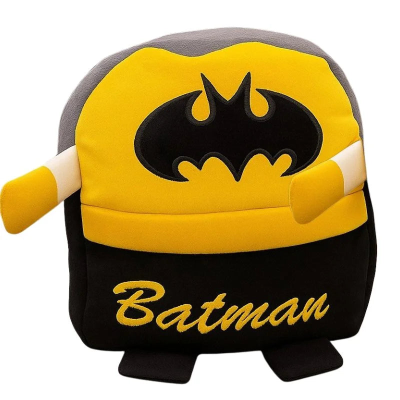 Cute Plush Batman Character School Bag for Kids