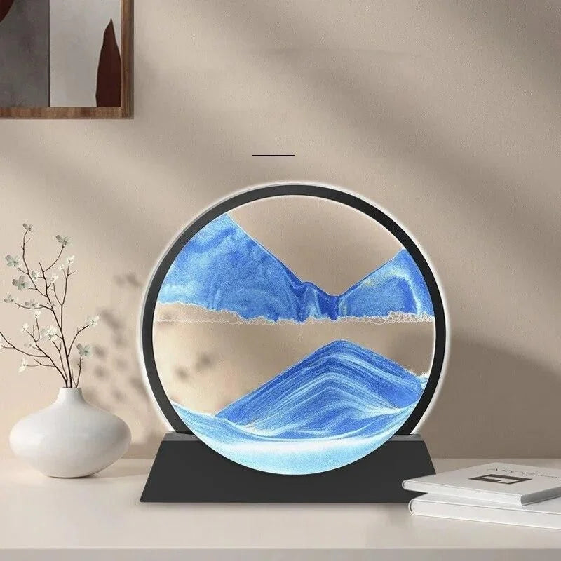 Moving Sand Art Picture  | 3D Dynamic Deep Sea Sandscape with Display Stand.