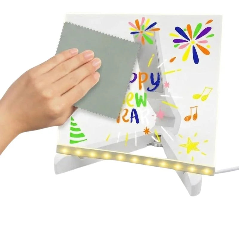 8x8 Inches LED Acrylic Writing Board with USB Light