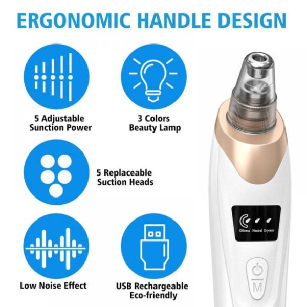 Blackhead Suction Remover Portable Pore Cleaner with LED Display