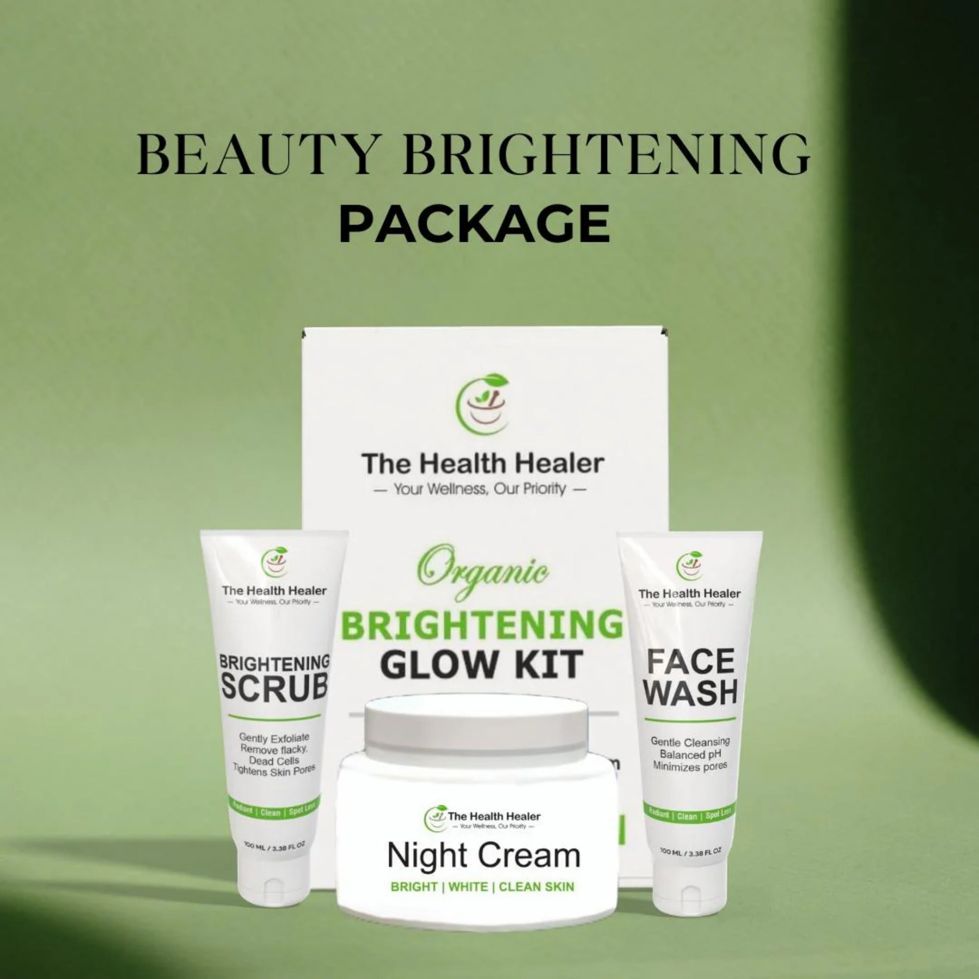 Brightening Glow Kit by The Health Healer | Face Wash, Scrub