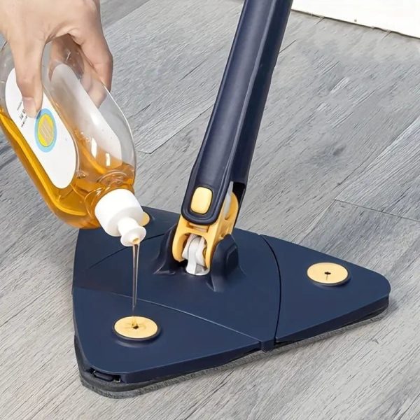 360° Twist Rotatable Triangle Mop with Long Handle Auto Squeeze Design