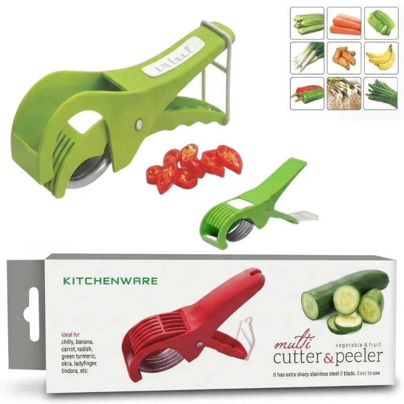 Multipurpose Vegetable Chopper & Fruit Cutter with 5 Stainless Steel Blades | Multiple Color