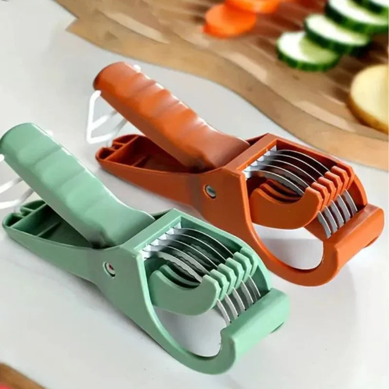 Multipurpose Vegetable Chopper & Fruit Cutter with 5 Stainless Steel Blades | Multiple Color