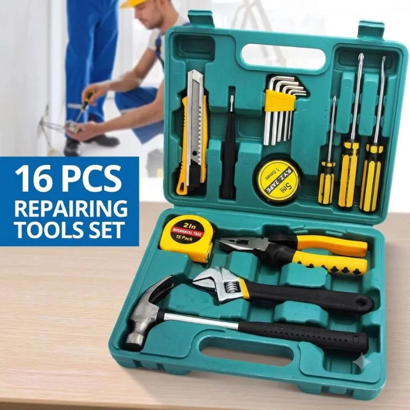 12-in-1 Home Tool Kit  | Multi-Purpose Repair Tool Set | Hardware Tool Durable Storage Box