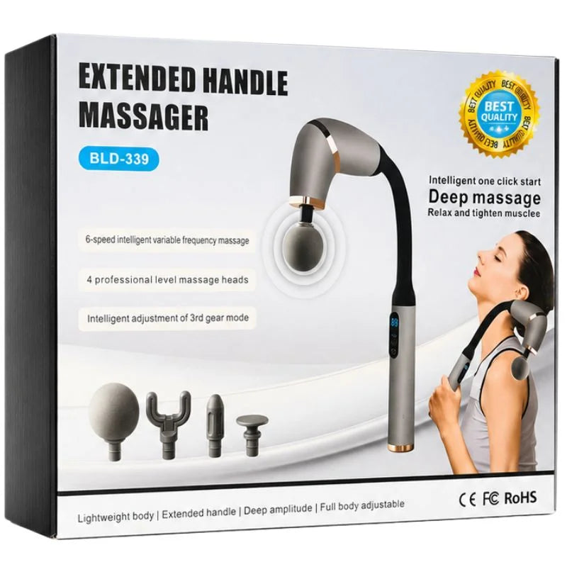 Rechargeable Massage Gun with 4 Interchangeable Heads | Full Body Muscle Relaxation