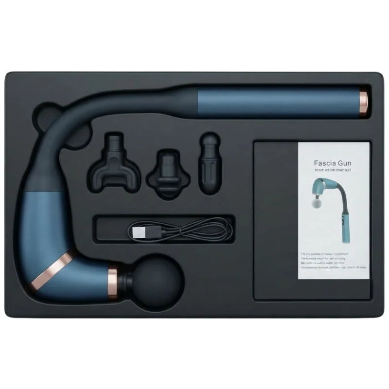 Rechargeable Massage Gun with 4 Interchangeable Heads | Full Body Muscle Relaxation