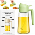 2-in-1 Glass Oil Spray Bottle & Dispenser with Pouring Spout