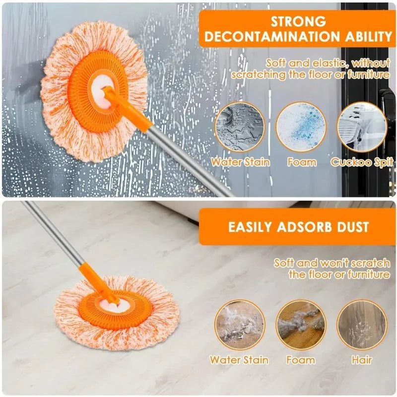 Sunflower Shape Cleaning Mop | 360° Rotating Extendable Microfiber | For Walls, Floors, Bathroom and Windows
